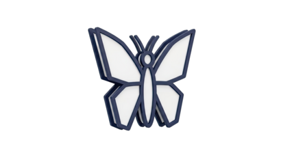 Abstract Blue Butterfly Sculpture