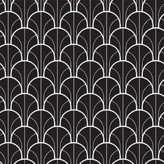 Abstract Seamless Black and White Art Deco Vector Pattern