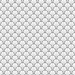 Abstract Seamless Black and White Art Deco Vector Pattern