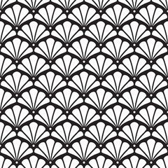 Abstract Seamless Black and White Art Deco Vector Pattern