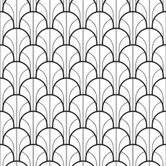 Abstract Seamless Black and White Art Deco Vector Pattern