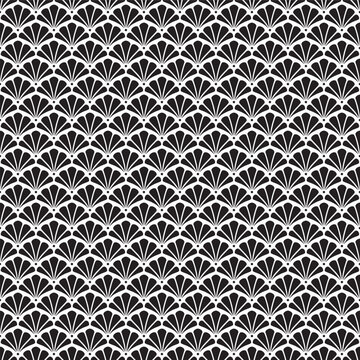 Abstract Seamless Black and White Art Deco Vector Pattern