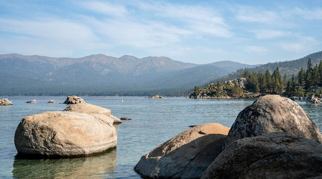 Granite Rocks at Ramada Point on Lake Tahoe Shoreline