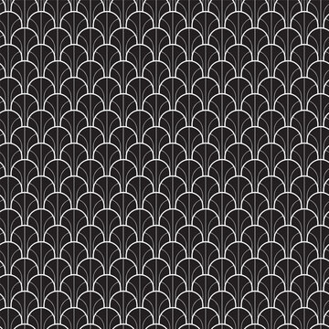Abstract Seamless Black and White Art Deco Vector Pattern
