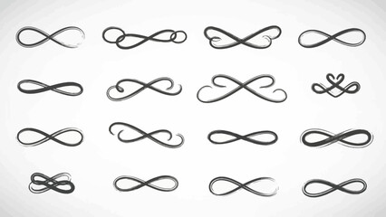 Collection of Infinity Symbols in Various Artistic Styles.
