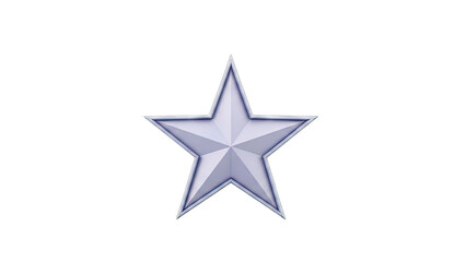 Obraz premium 3D Silver Star Icon on transparent background