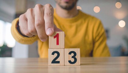 Wooden cubes with numbers first, second, and third. Task priority and management concept. The order of priority in any activity. Set work priority.