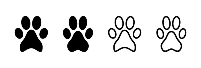 Paw icon vector illustration. paw print sign and symbol. dog or cat paw © OLIVEIA
