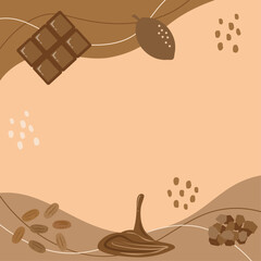 バレンタインやチョコレート関連に使える背景イラスト　アスペクト比1：1バージョン