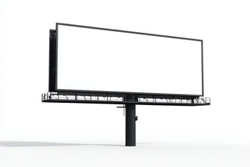 Obraz premium Large Blank White Billboard Structure on White Background with Copy Space advertisement advertising