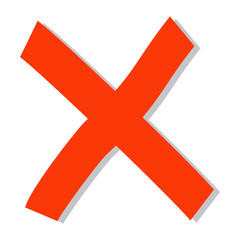 Obraz premium cross mark in flat red style