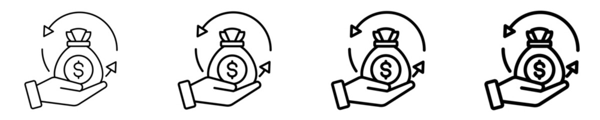 Return On Investment  Icon Set Different Style Collection