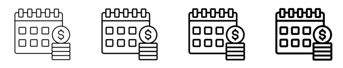 Payment Schedule  Icon Set Different Style Collection