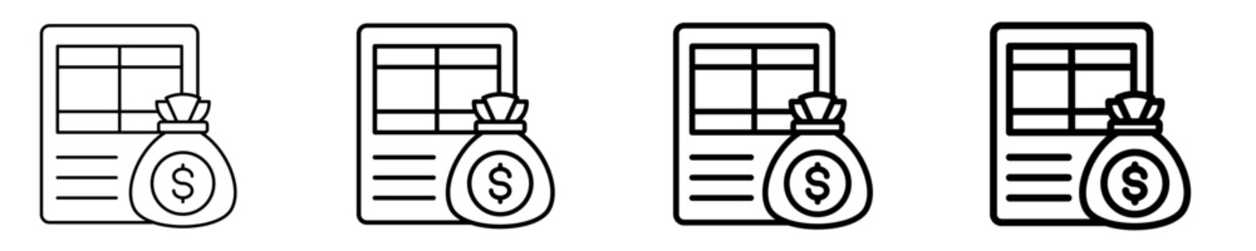 Accounts Receivable  Icon Set Different Style Collection