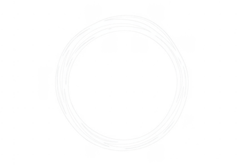 Hand drawing white scribble circle frame line art