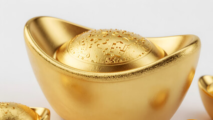 Golden Buddha Bowl with Decorative Elements