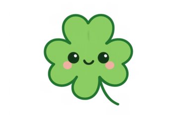 Cute green shamrock clover expressing luck and fortune