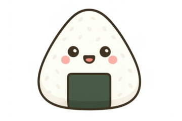Onigiri rice ball cartoon character transparent background