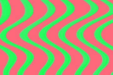ネオンカラーの波線が並ぶポップな抽象パターン背景｜手描き曲線のトレンドデザイン