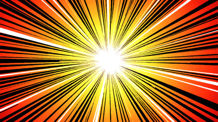 Fototapeta premium An abstract vector illustration featuring a bright sunburst pattern with orange and yellow rays exploding from a central star design to create a warm textured background wallpaper