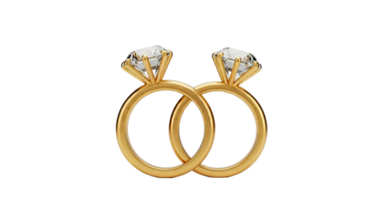 Two interlocking diamond engagement rings