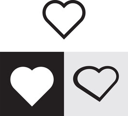 Heart Icon. Love Symbol Silhouette. Romantic Shape Logo