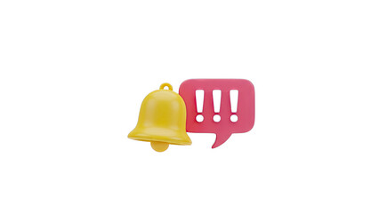 Notification Bell and Speech Bubble with Exclamation Marks Icon