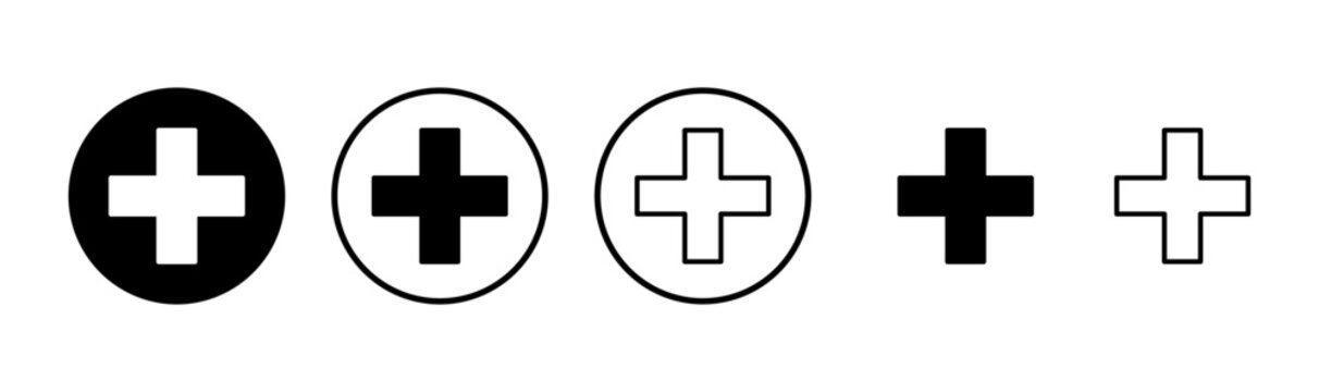 Plus icon logo design. Add plus sign and symbol