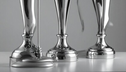 Elegant Silver Vases - A Study in Light and Form.