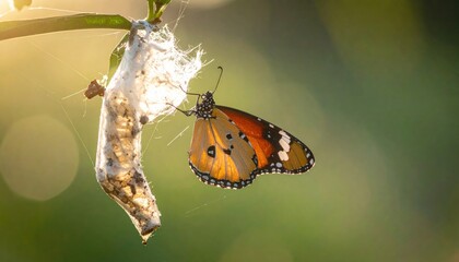 Emergence of a Butterfly - A Symbol of Transformation and New Beginnings.