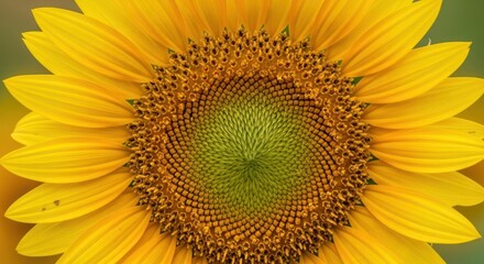 Obraz premium Radiant Sunflower Bloom: A Close-Up Perspective of Summer's Vibrant Beauty