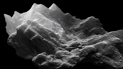 Fototapeta premium An abstract three dimensional terrain made of digital points illustrating data visualization, analytics and artificial intelligence modeling concept. 