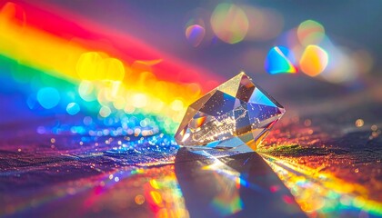 Diamond Prism Rainbow - A Captivating Display of Light and Color.