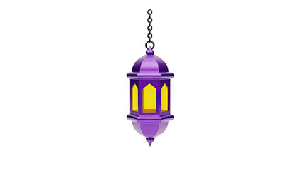 Purple Islamic Lantern with Yellow Light