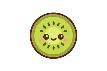 Fototapeta premium Cute kiwi fruit slice cartoon character illustration