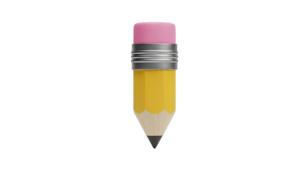 Yellow Pencil with Pink Eraser