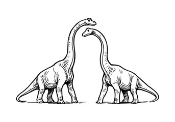 Brachiosaurus hand drawn simple sketch vector illustration