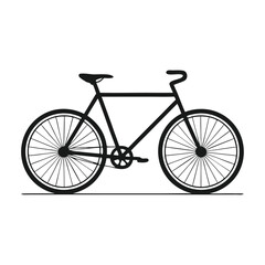 Minimal Bicycle Silhouette Icon &ndash; Side View Black Bike Vector