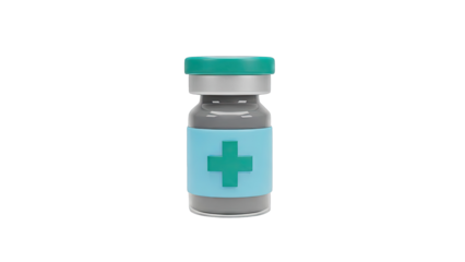 3D Medical Vial with Cross Symbol