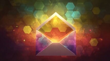 Vibrant Envelope Reveals Holographic Breed Certificate in Jewel Tones With Official Seals and Testing Package Design Suitable for Advertising