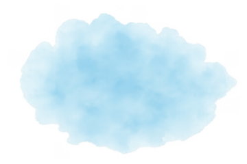 Blue watercolor cloud shape brush stroke background