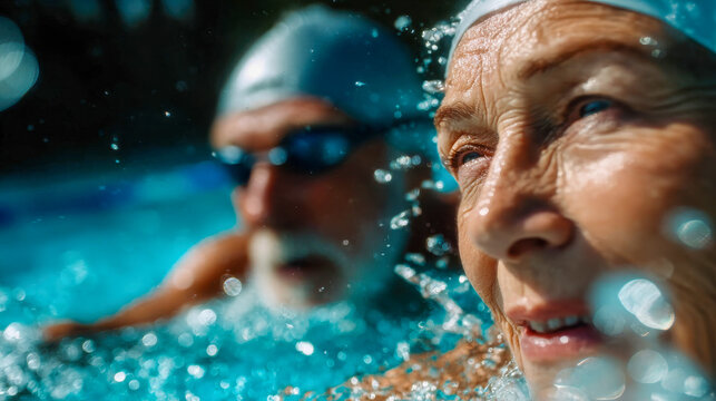 Joyful moments in the water with friends during a sunny afternoon at the local swimming pool