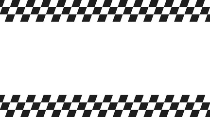 Seamless pattern of race checkered flags. Black and white checkerboard texture, motorsport finish line design. Vector illustration on white background. © Maryna