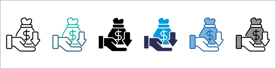 Earnings Single Icon Multistyle Illustration