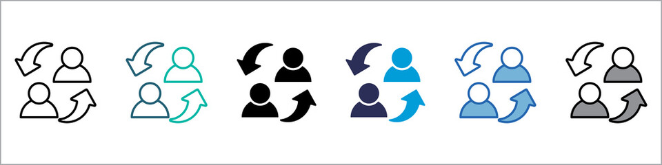 Mutual Single Icon Multistyle Illustration