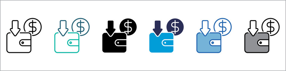 Withdraw Single Icon Multistyle Illustration