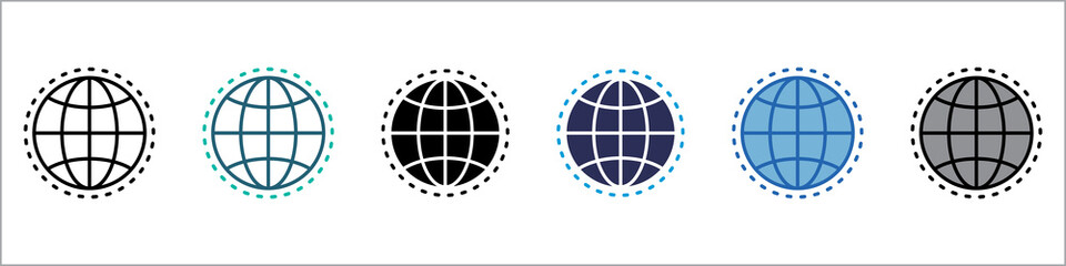 Globalization Single Icon Multistyle Illustration