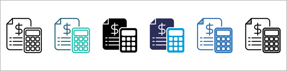 Budget Single Icon Multistyle Illustration