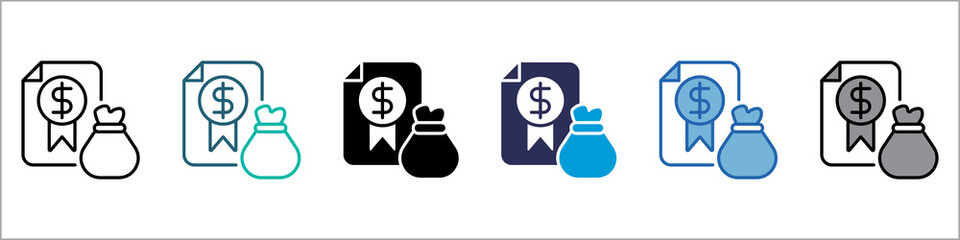 Loan Single Icon Multistyle Illustration