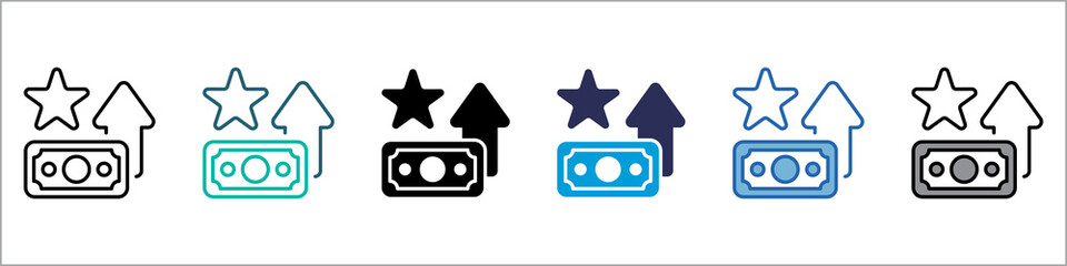 Financial Goal Single Icon Multistyle Illustration